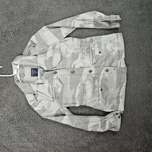 Abercrombie And Fitch Jacket Womens XS Gray Camouflage Field‎ Utility Outdoor